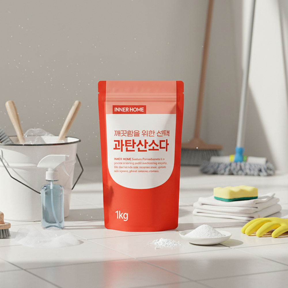이너홈 무첨가 친환경 과탄산소다 1kgx3개 찬물세탁 표백제 얼룩 곰팡이 제거 - 상품 이미지