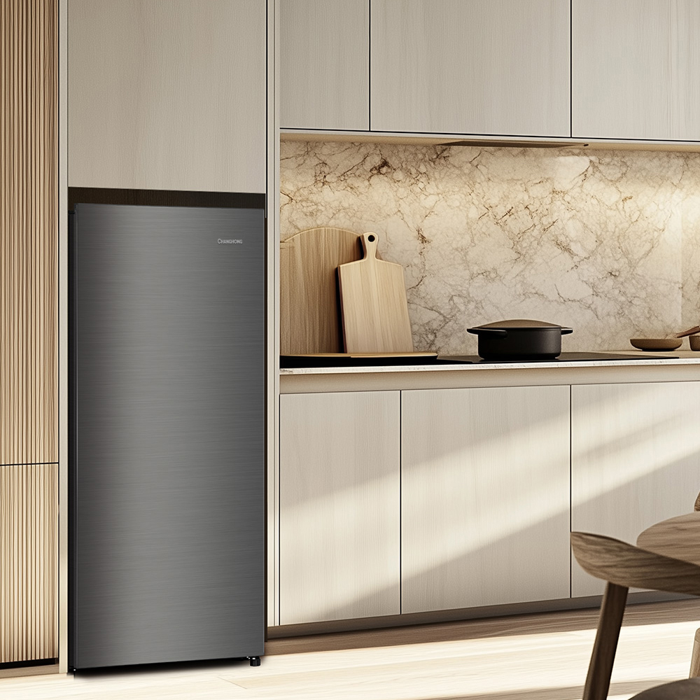 창홍 소형 미니 냉장고 1도어 원룸 가정용 메탈실버 173L