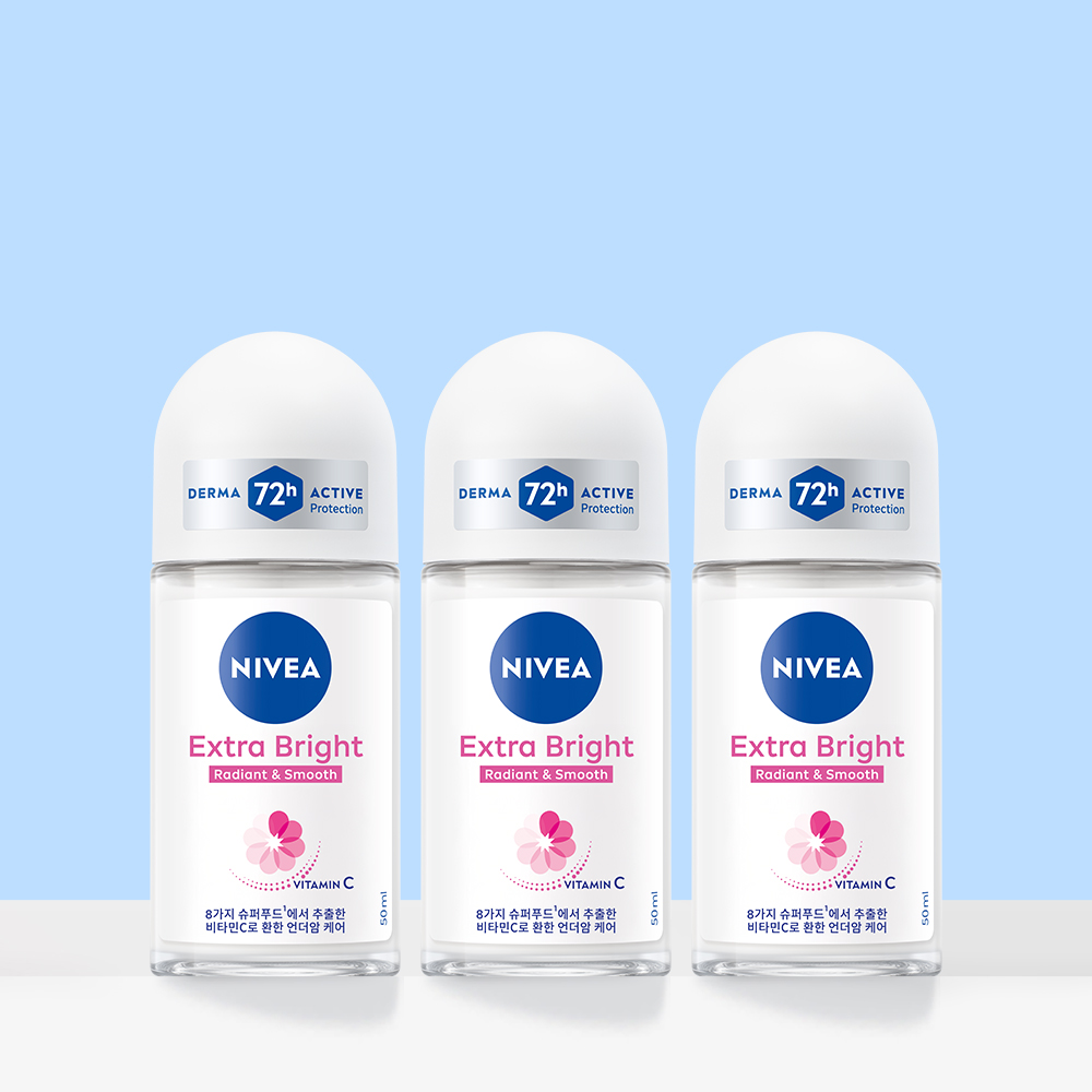 니베아 데오드란트 롤온 엑스트라 브라이트 50ml, 3개 제품 이미지