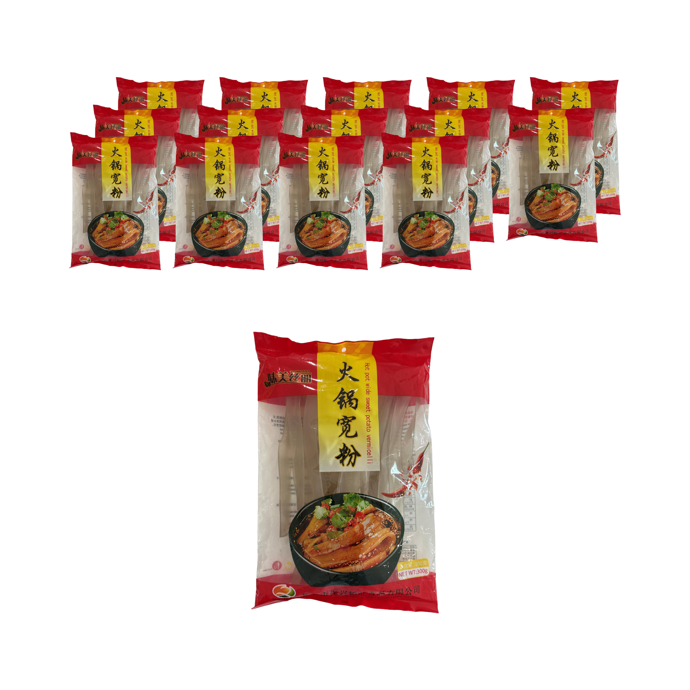 롱커우진싱 중국 마라탕 훠거 넓은 당면(고구마전분 84% 함유) 300g, 15개 - 상품 이미지