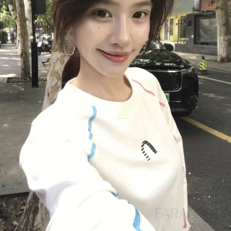 여성 긴팔 티셔츠 순면 가을 프린팅 라운드 편안한 착용감 캐주얼 스타일 데일리룩 레이어드 활용도 높은 디자인 - 상세 이미지 5