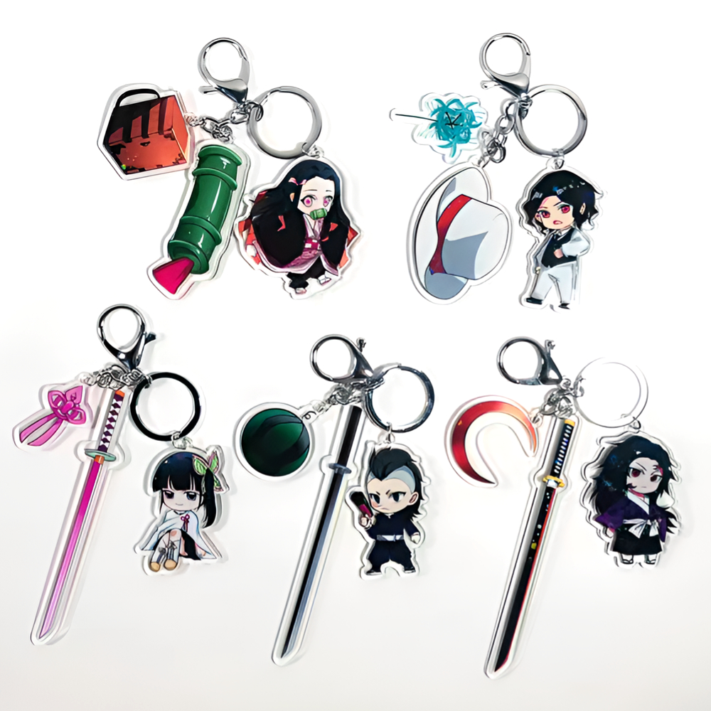 [3+1]귀멸의칼날 귀칼 일륜도 키링 칼 굿즈 피규어 키홀더 열쇠고리 무이치로 젠이츠 무잔