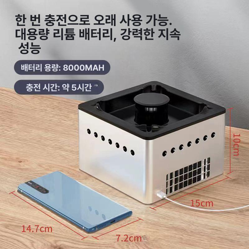 실내 흡연 부스 공기정화 제연기 담배연기 야외 휴게소 실외 간이 가정용 구역 밀폐형 라운드세라믹블랙기본모델 - 상세 이미지 4