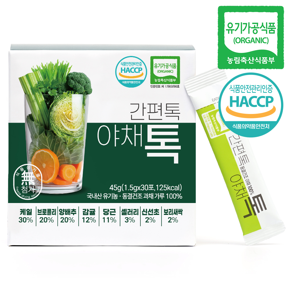 유기농 간편톡 야채톡 1.5g, 30개 - 상품 이미지