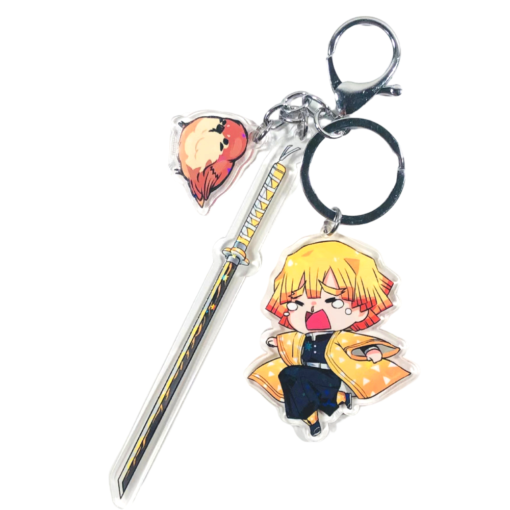 [3+1]귀멸의칼날 귀칼 일륜도 키링 칼 굿즈 피규어 키홀더 열쇠고리 무이치로 젠이츠 무잔