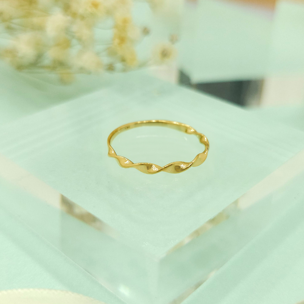 14k 금반지 물결 실반지 애끼 약지 레이어드링 꼬임반지 - 상세 이미지 3