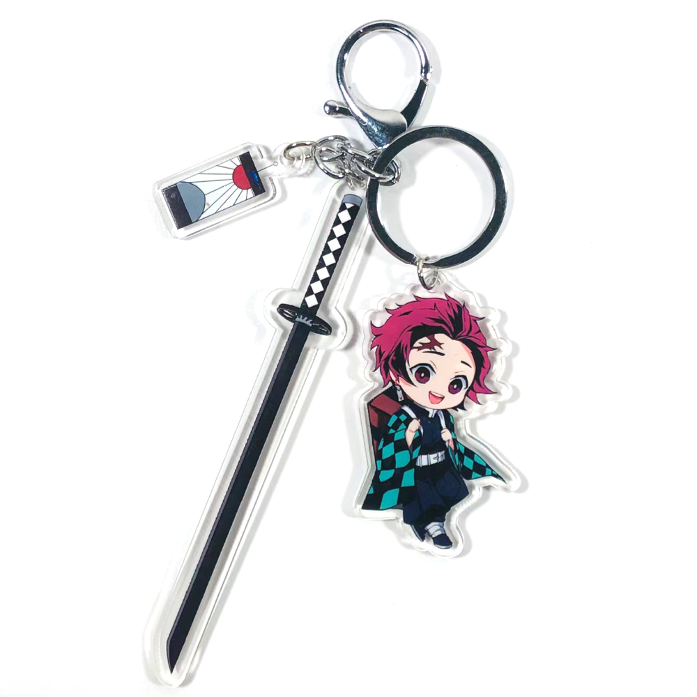 [3+1]귀멸의칼날 귀칼 일륜도 키링 칼 굿즈 피규어 키홀더 열쇠고리 무이치로 젠이츠 무잔