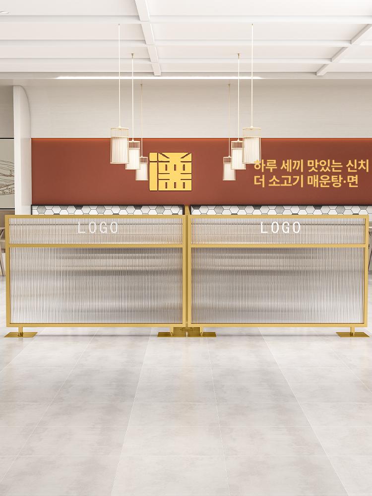 낮은 파티션 식당 칸막이 카페 공간분리 가림막 유리 스퀘어 블랙 100x100cm - 상세 이미지 5