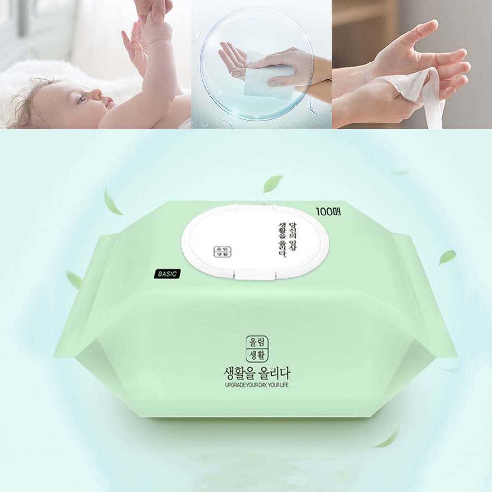 대용량 캡형 물티슈 10개입 살균 정제수 100매