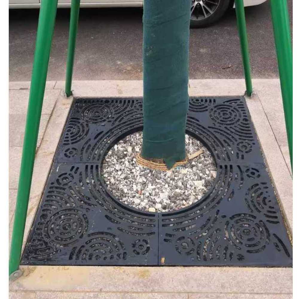 가로수 보호 덮개 조경 시설물 나무 뿌리 보호 커버 A형 800x800x30mm(내경 500) - 상품 이미지