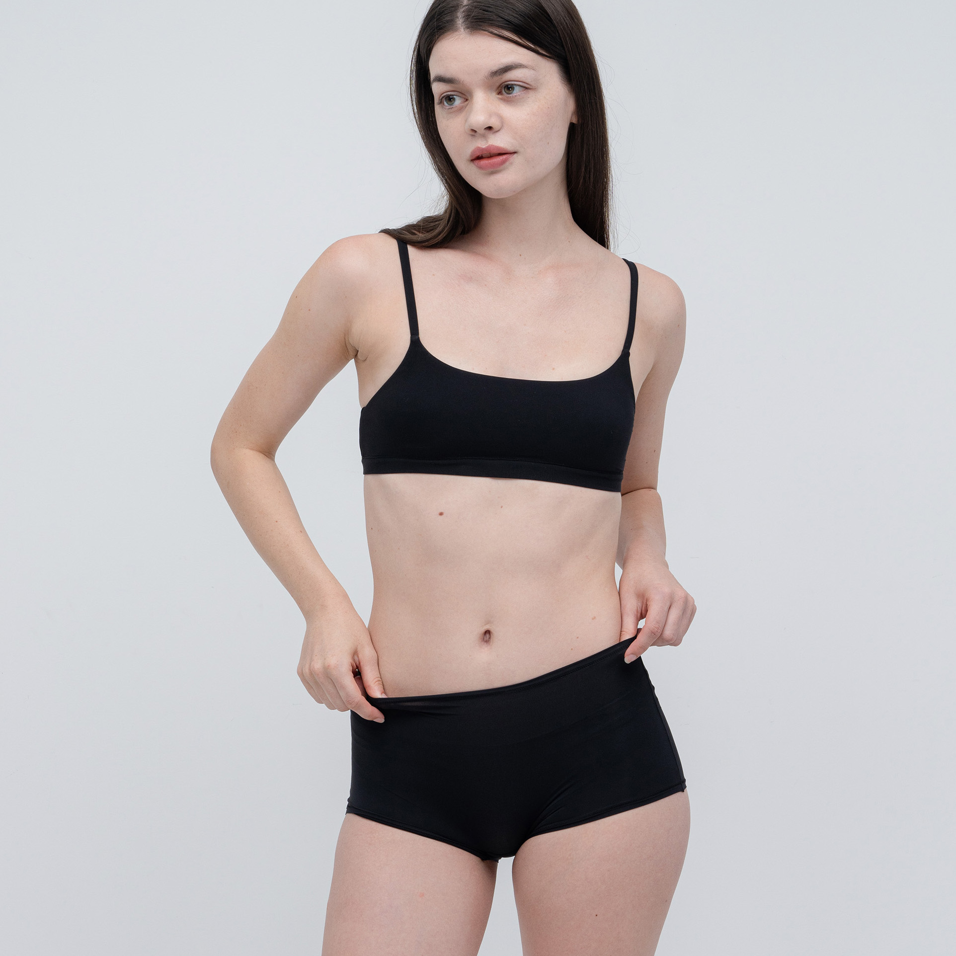 스쿱넥 브라렛 팬티 세트 속옷 심리스 브래지어 노와이어 수면브라 카일리 브라 - 상세 이미지 3