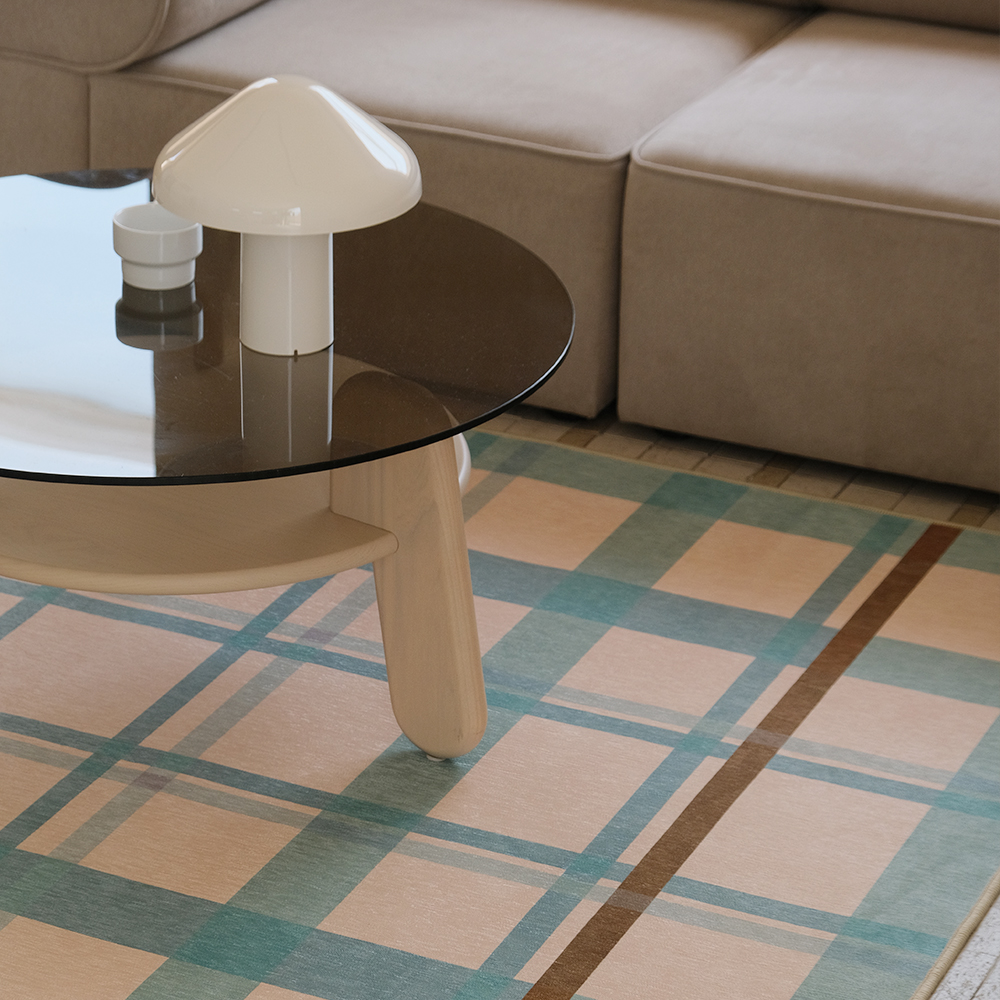 파르르맨션 사계절 대형 러그 디자인 거실 카페트 워셔블 먼지없는 러그 코타지 그리드, 140x200cm