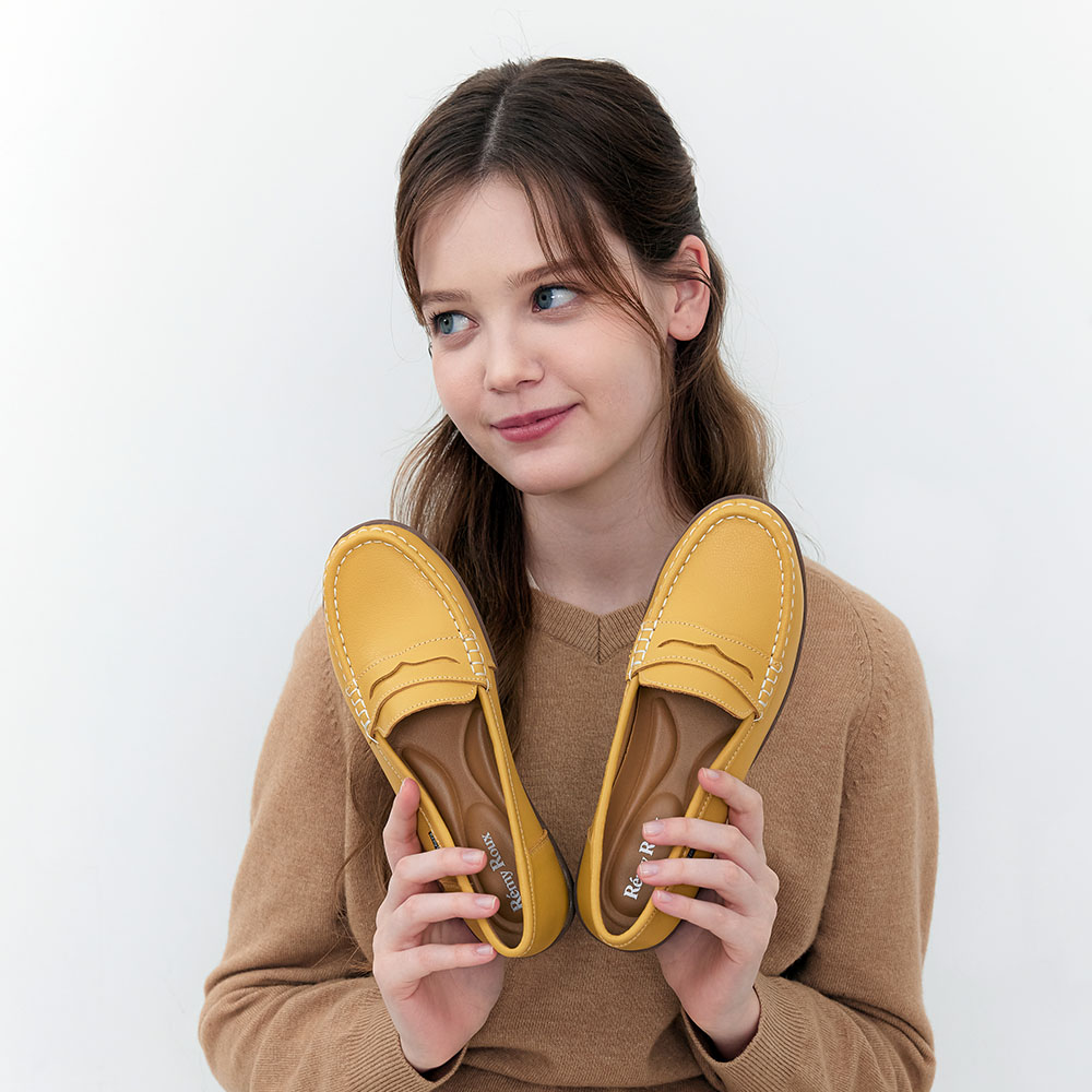 발편한 여성 소가죽 페니로퍼 단화 1109