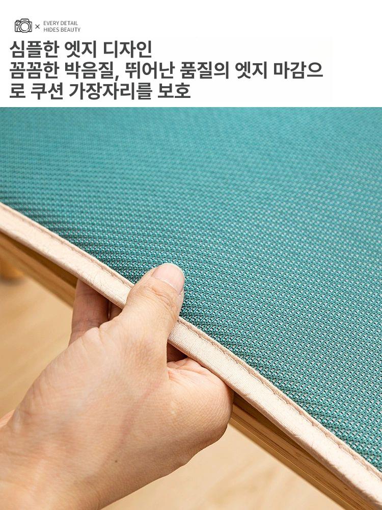 얇은 긴의자 방석 아이스 시트 식탁의자 장의자 거실 여름 시원한 의자커버 쿠션 의자방석 순 얼음실 겹침해면 -올리브그린 30x80cm 끈+미끄럼방지바닥 - 상세 이미지 3