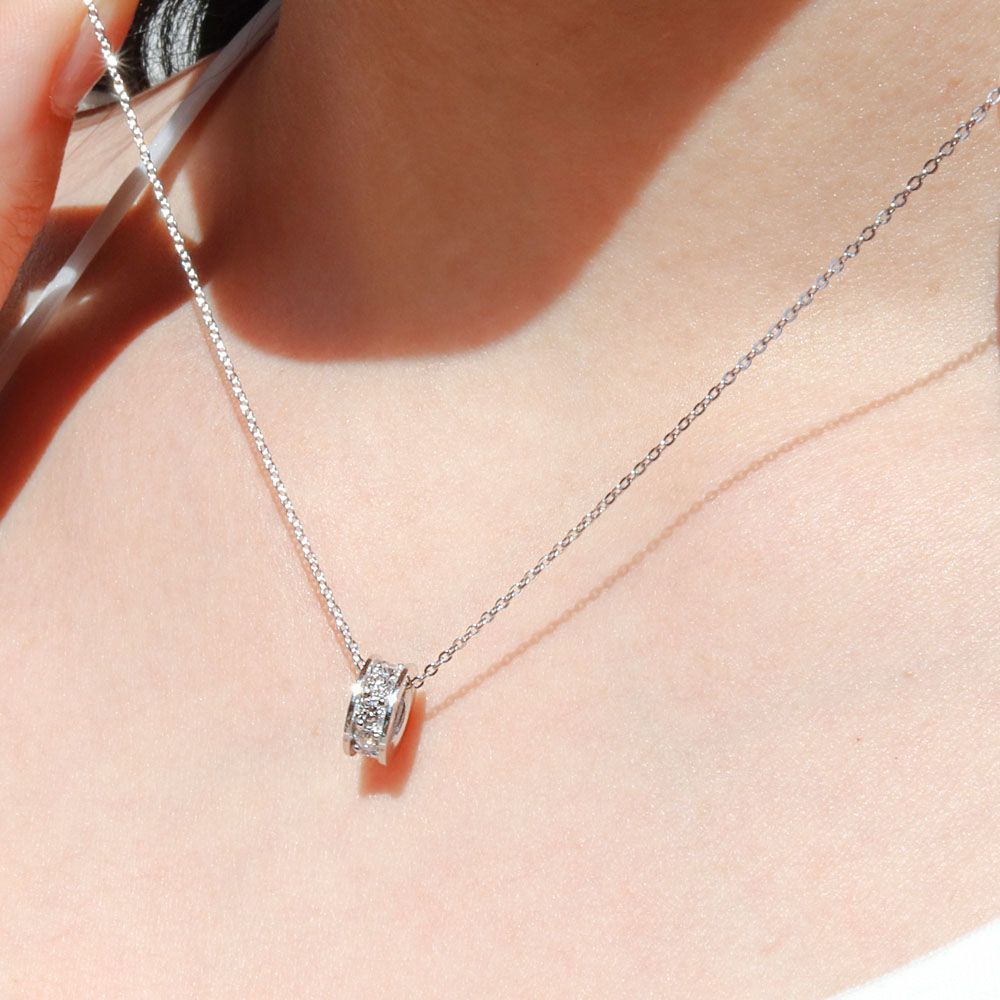 랩 다이아 링 펜던트 메달 레이어드 목걸이 루엔 여자 친구 기념일 선물 생일 14K 18K - 상세 이미지 5
