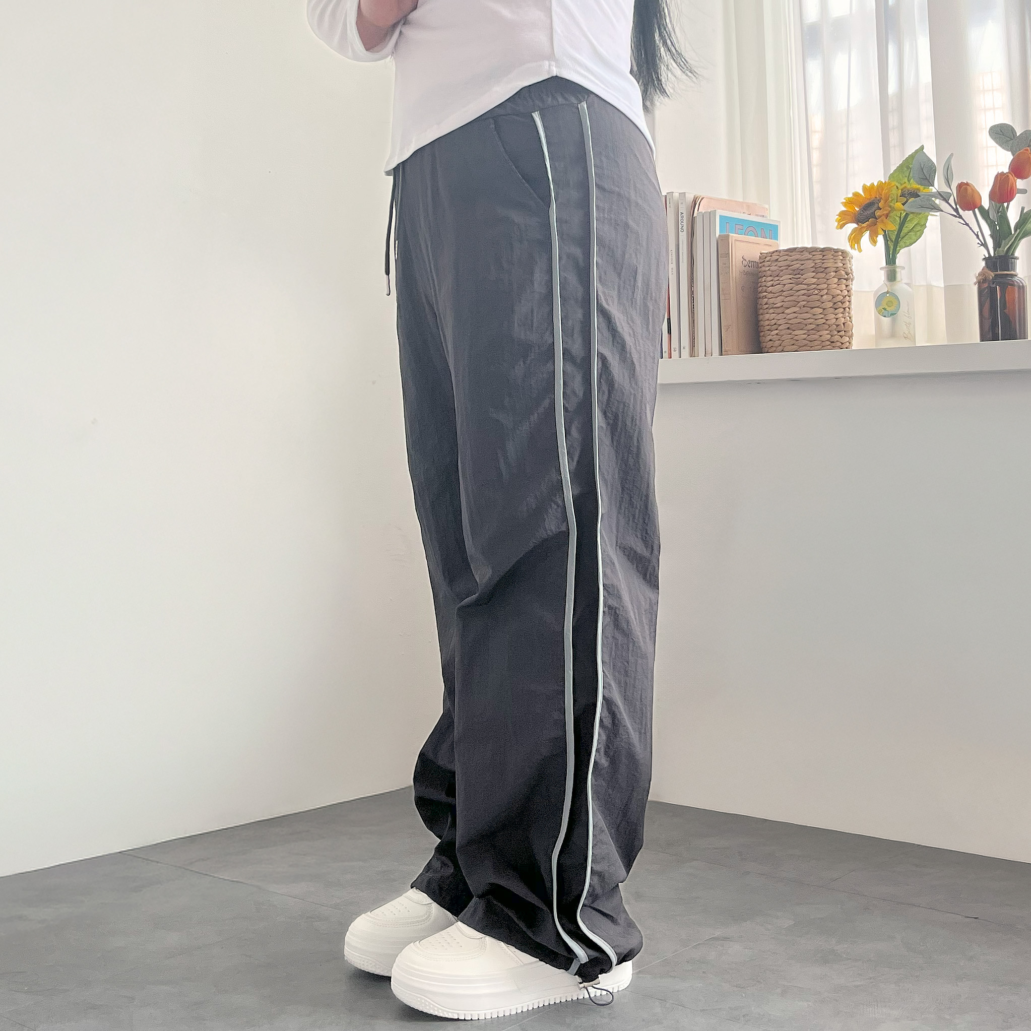 트랙팬츠 바스락바지 투웨이 와이드조거 - 상세 이미지 3