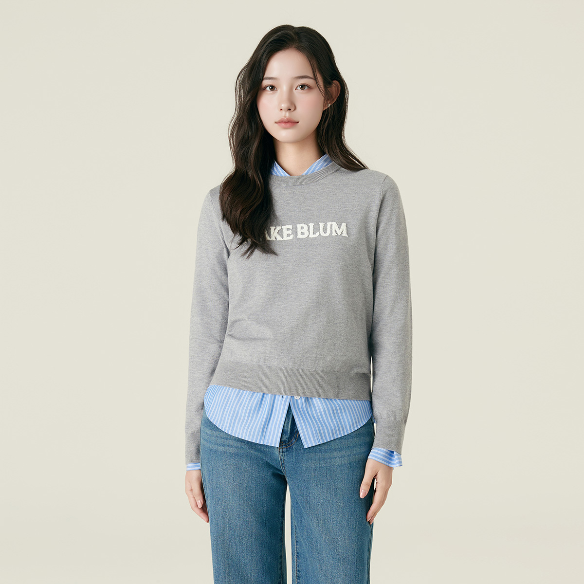 로엠 레터 스웨터 RMKAF49R14 - 상세 이미지 2