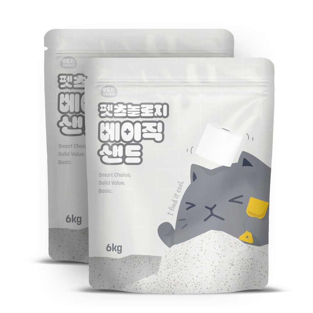 펫츠놀로지 고양이 베이직 샌드 응고형 벤토나이트 6kg, 2개 - 메인 이미지