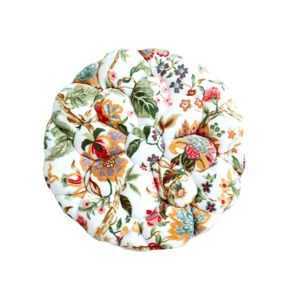 바세티 사계절 쿠션 극세사 아이보리, 1인용 원형