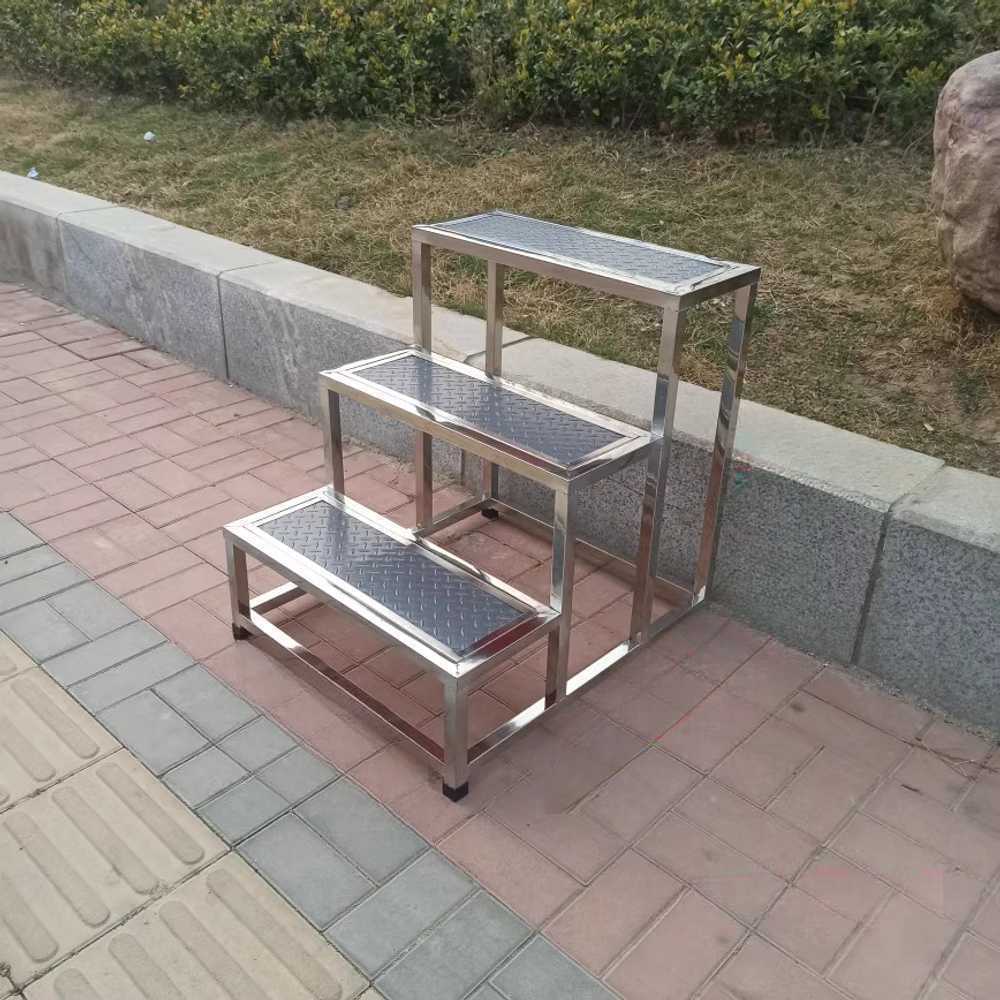 작업용 알루미늄 계단 사다리 경량 다용도 발판 선반 3단 + 블랙 63x69x40cm - 상세 이미지 4