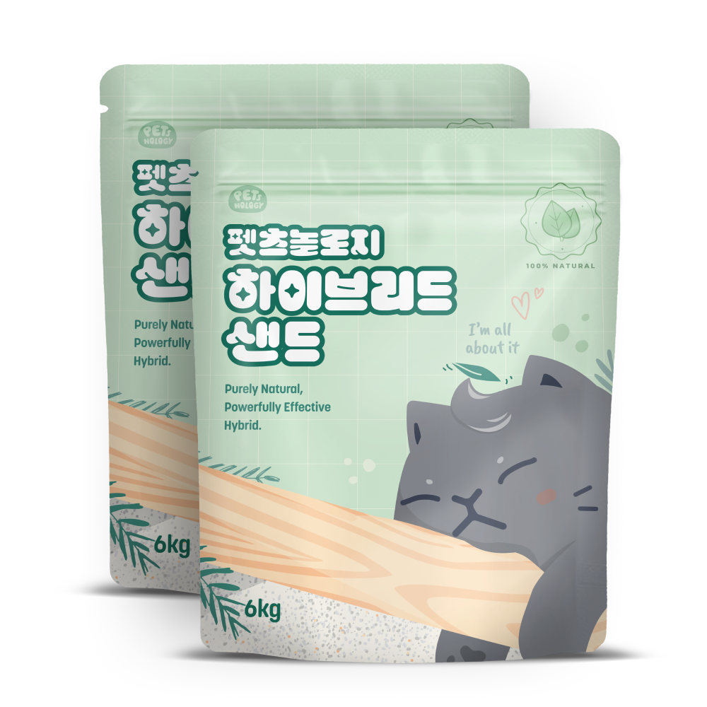 펫츠놀로지 고양이 편백 하이브리드 샌드 응고형 벤토나이트 6kg, 2개 - 메인 이미지