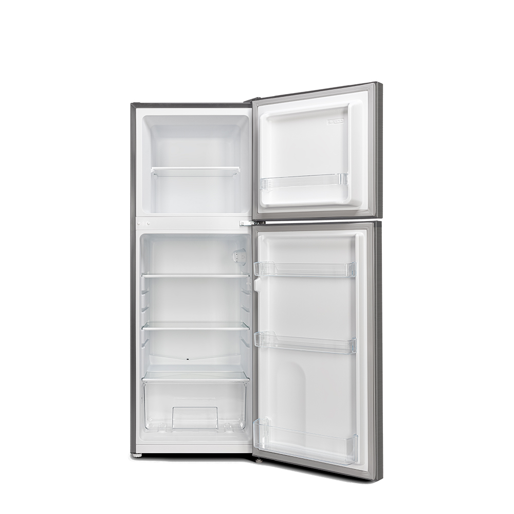 창홍 소형 미니 냉장고 2도어 원룸 가정용 메탈실버 139L