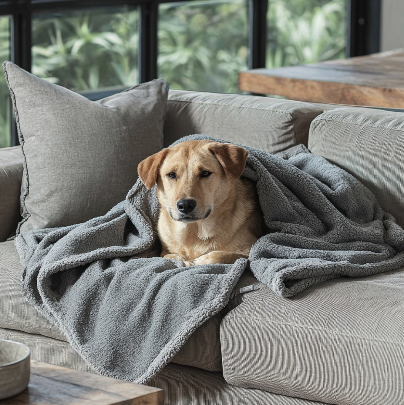 위드레오 강아지 담요 이불 고양이 블랭킷 방수 소파 커버 그래이, S