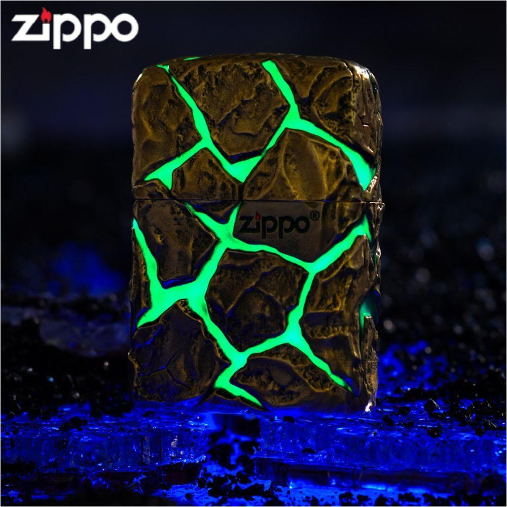 Crackling Stone ZIPPO 라이터 헨드메이드 남자친구 아버지 선물 지포라이타 - 상품 이미지