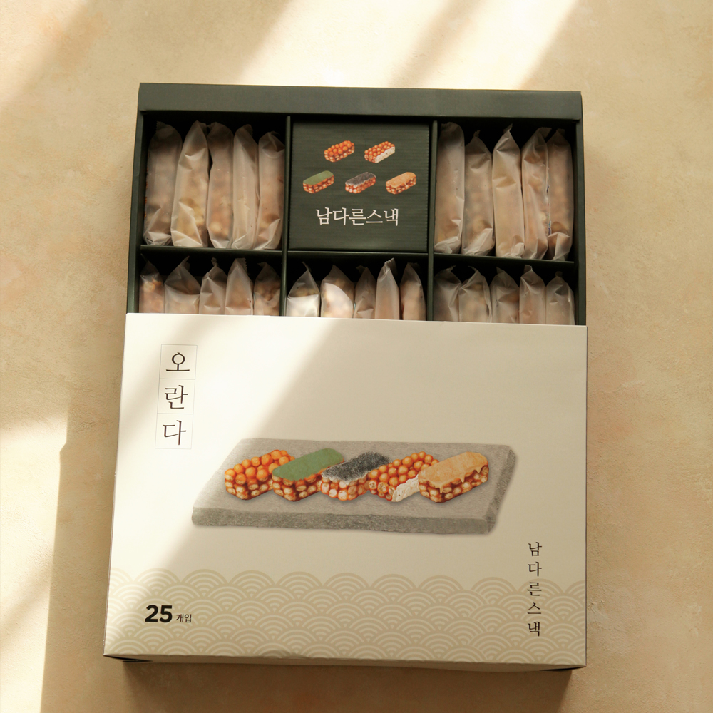 고급형 선물세트 인절미 얼그레이 흑임자 감태오란다 명절선물세트, 25개입(5가지맛) - 상세 이미지 3