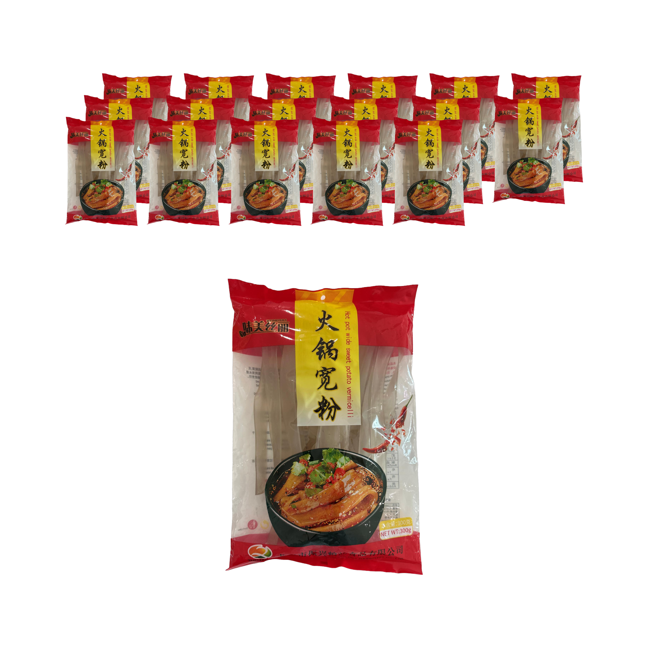 롱커우진싱 중국 마라탕 훠거 넓은 당면(고구마전분 84% 함유) 300g, 18개 - 상품 이미지