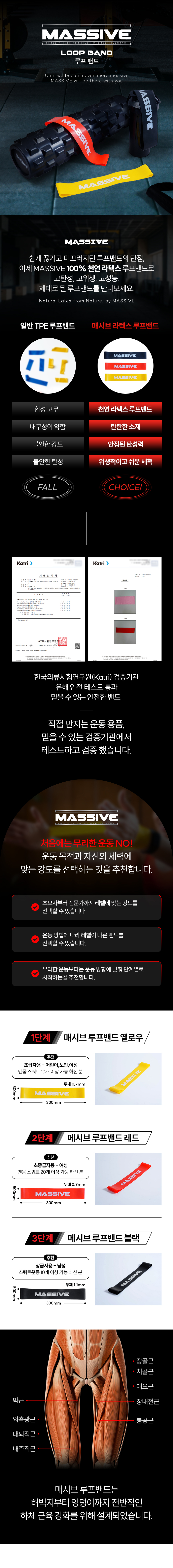 엠엑시브 루프밴드 라텍스 힙업 밴드 스쿼트 필라테스 요가 상세 이미지 1