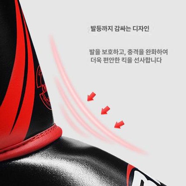킥복싱 무에타이 발등 보호대 성인 아동 격투기 다리 M 블루 1.35m-1.58m - 상세 이미지 4