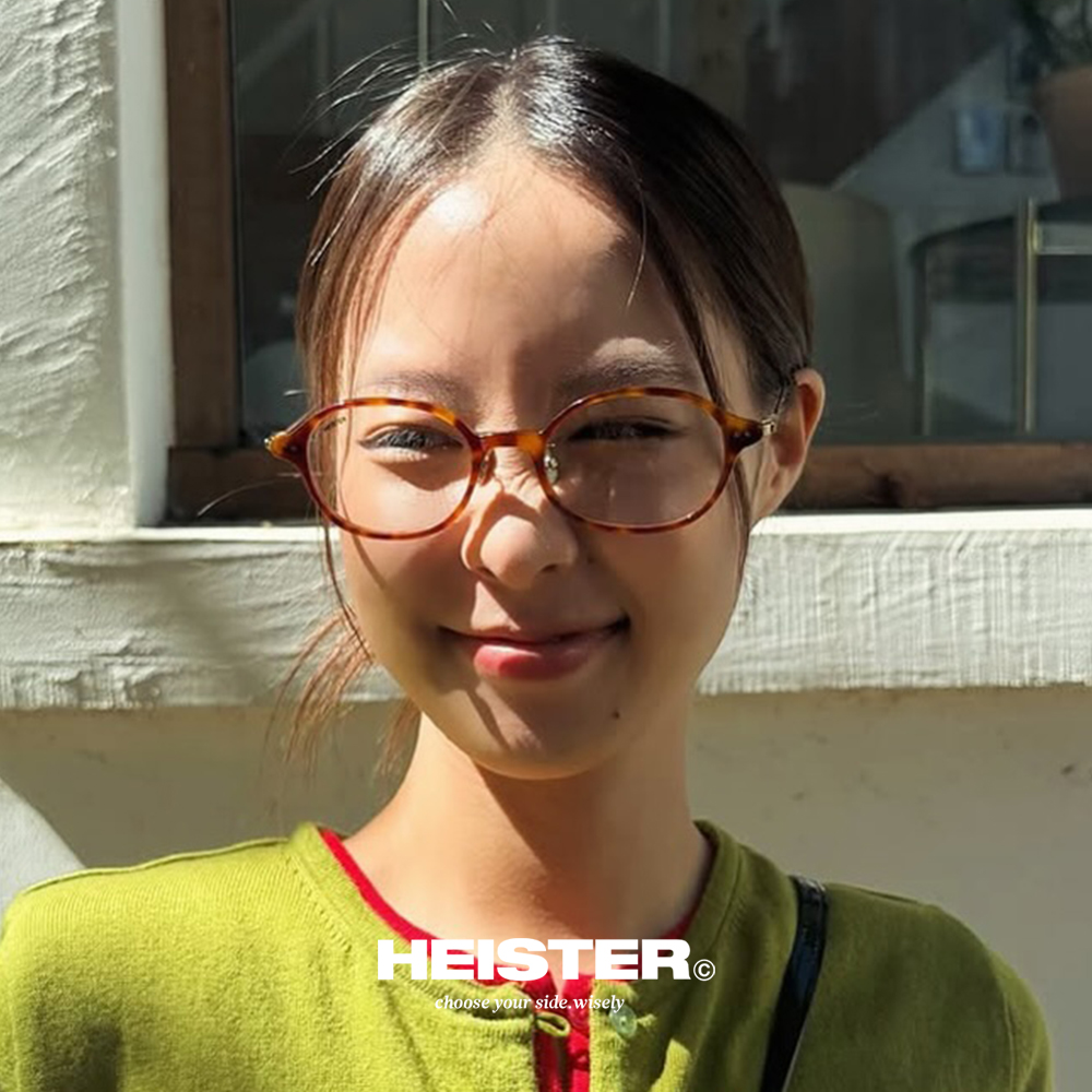 하이스터 델비 Delvey DEM 레오파드 뿔테 티타늄 콤비 가벼운 코받침 오벌 안경테 - 상세 이미지 5