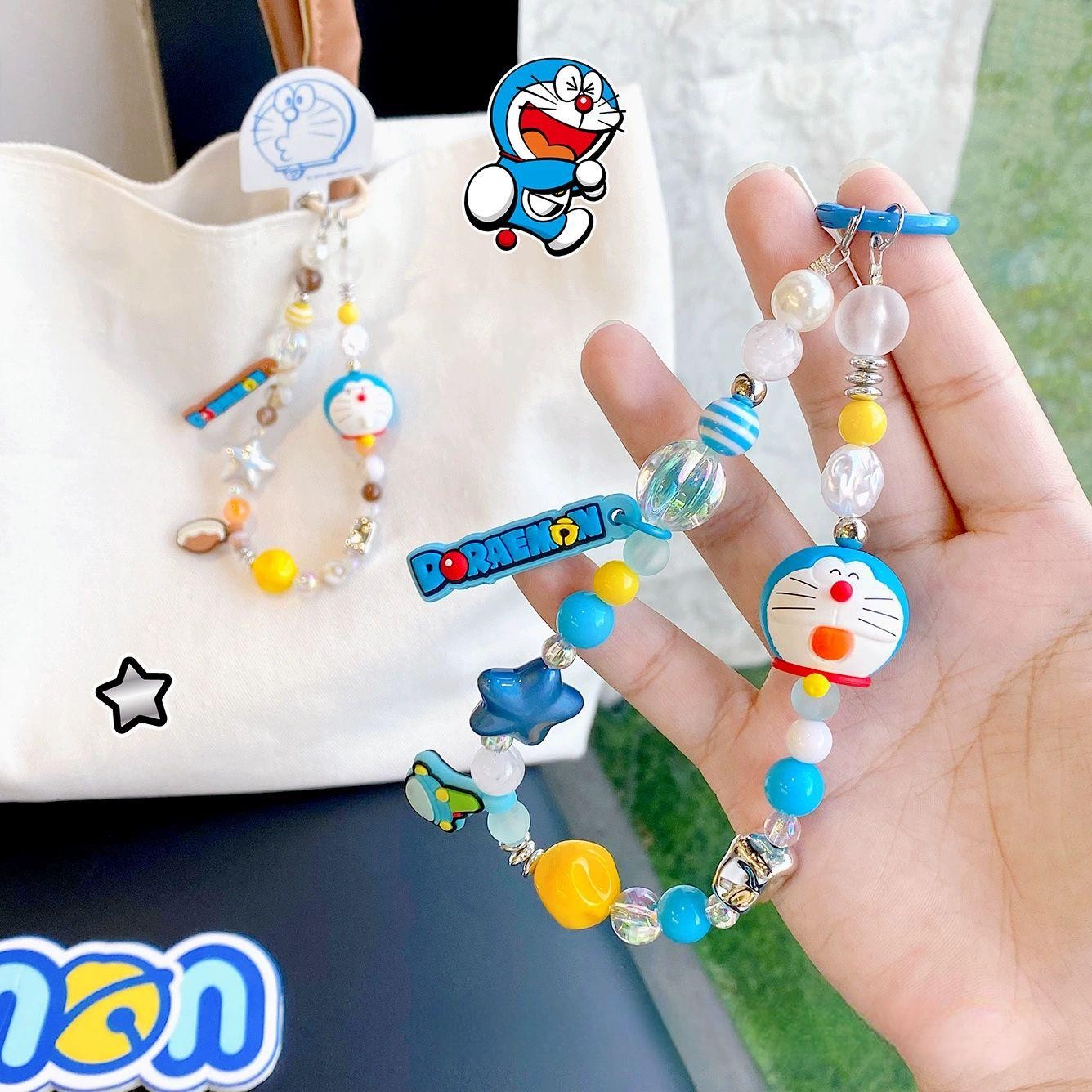 도라에몽 열쇠고리 키홀더 폰 키 체인 구슬 펜던트 자동차 포차코 쿠로미 마이멜로디 산리오 - 상품 이미지