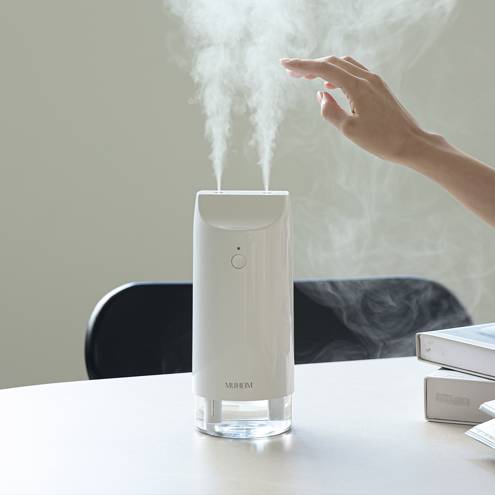 뮤하임 가습기 미니 초음파 사무실 탁상용 휴대용 무선 충전식 750ml