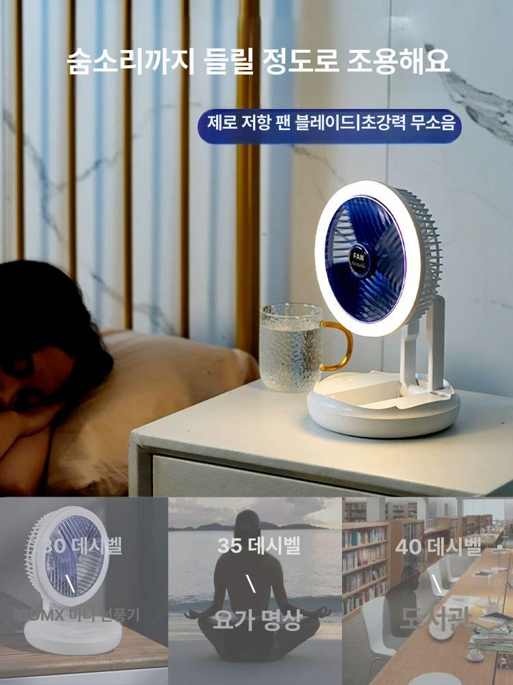무타공 벽걸이 선풍기 천장형 무소음 접이식 화장실 벽부착 욕실 저소음 피팅룸 붙이는 무등 1m케이블USB플러그인배터리없음 0mAh - 상세 이미지 4