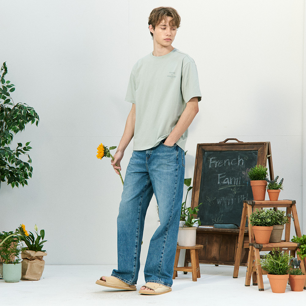 면 20수 레귤러핏 레터링 그래픽 반팔티 - 상세 이미지 5
