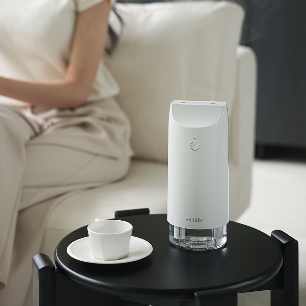 뮤하임 가습기 미니 초음파 사무실 탁상용 휴대용 무선 충전식 750ml