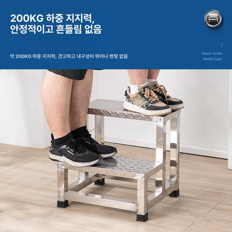 2단 작업 발판 이동식 철제 계단 안전 계단식 간이 초두꺼운 전부 스테인리스 소형 3단 A - 상세 이미지 5