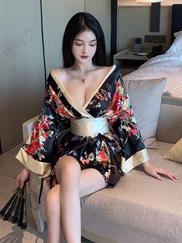 일본기모노 유카타 할로윈 코스튬 코스프레 전통 빅사이즈 - 상세 이미지 3