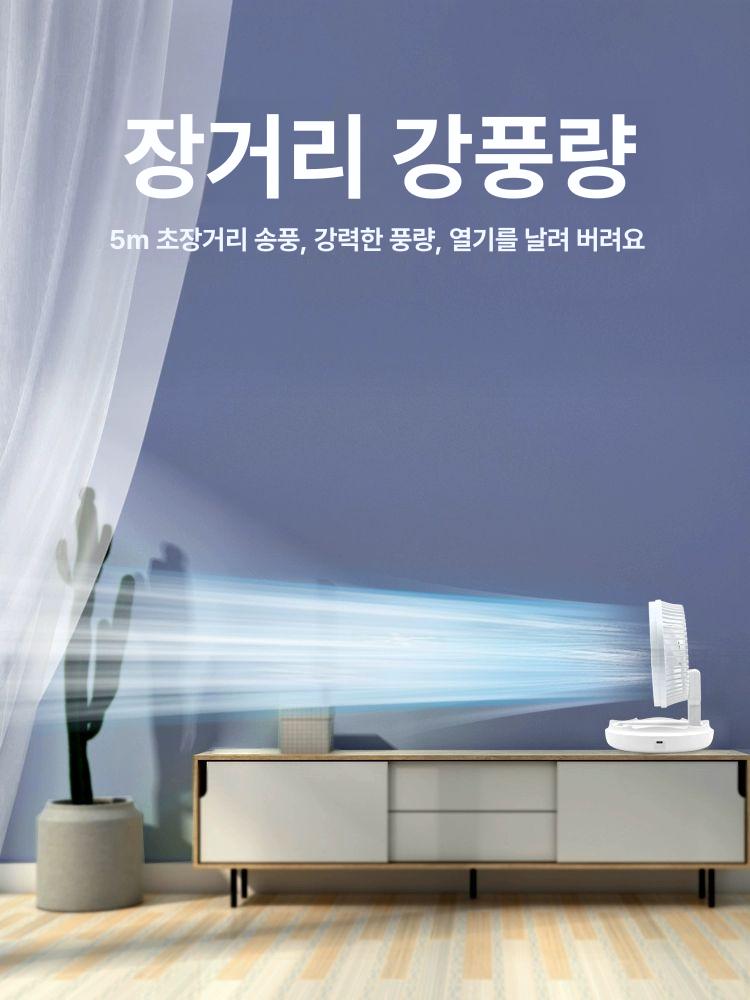 무타공 벽걸이 선풍기 천장형 무소음 접이식 화장실 벽부착 욕실 저소음 피팅룸 붙이는 무등 1m케이블USB플러그인배터리없음 0mAh - 상세 이미지 2