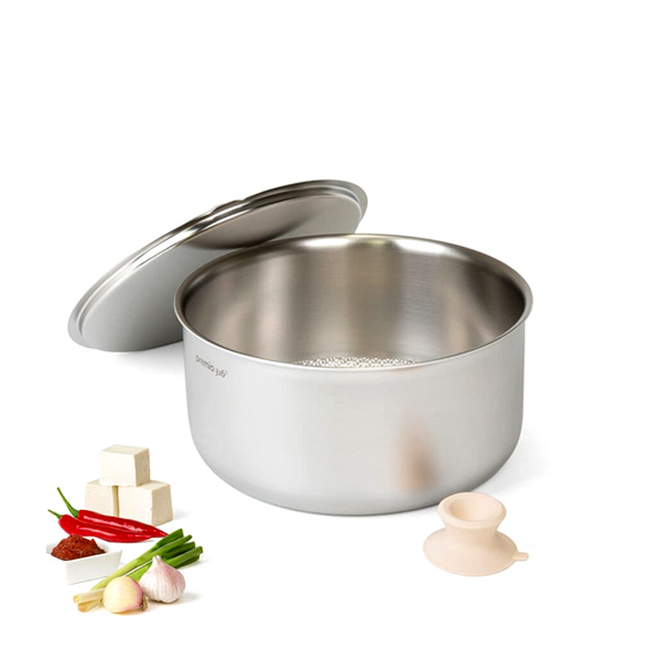 키친아트 스텐316 무연마제냄비 통5중 인덕션 멀티핸들 냄비 18cm - 상품 이미지