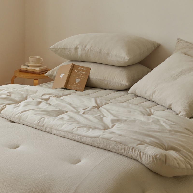 마틸라 부드러운 신축성 소프트휩 셔링 극세사 겨울 차렵 이불 베개세트 SS