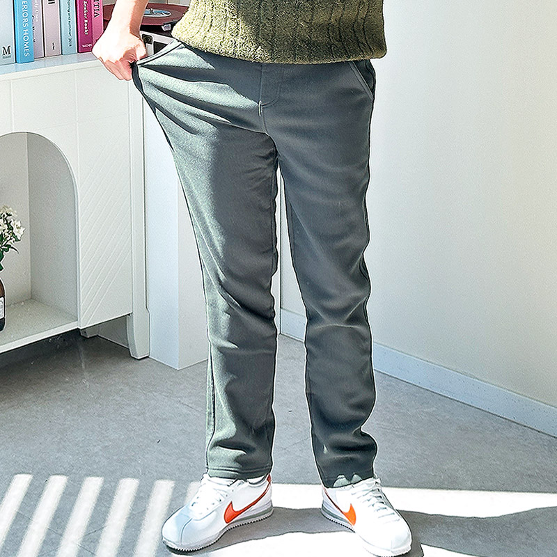 남성겨울면바지 기모바지 스판 밴딩 방한팬츠 빅사이즈 제품 이미지