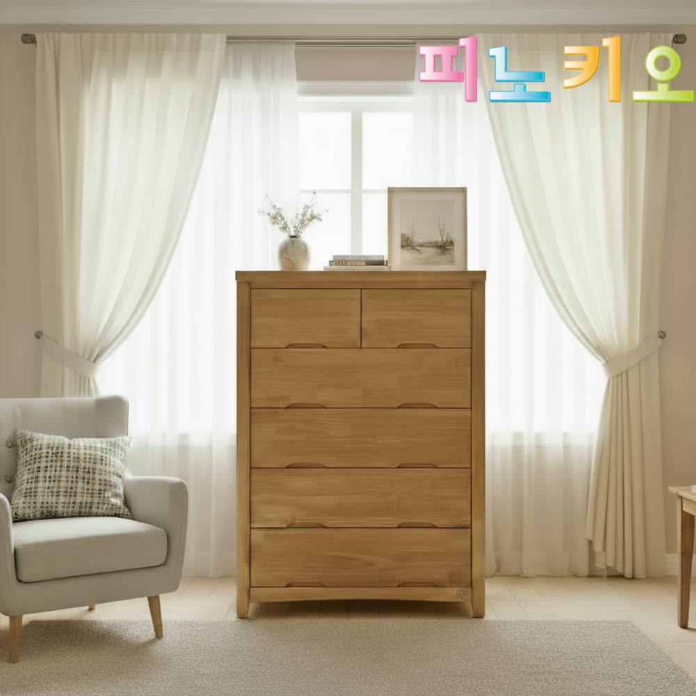 피노키오 고무나무 첼로 원목 5단서랍장 - 상품 이미지