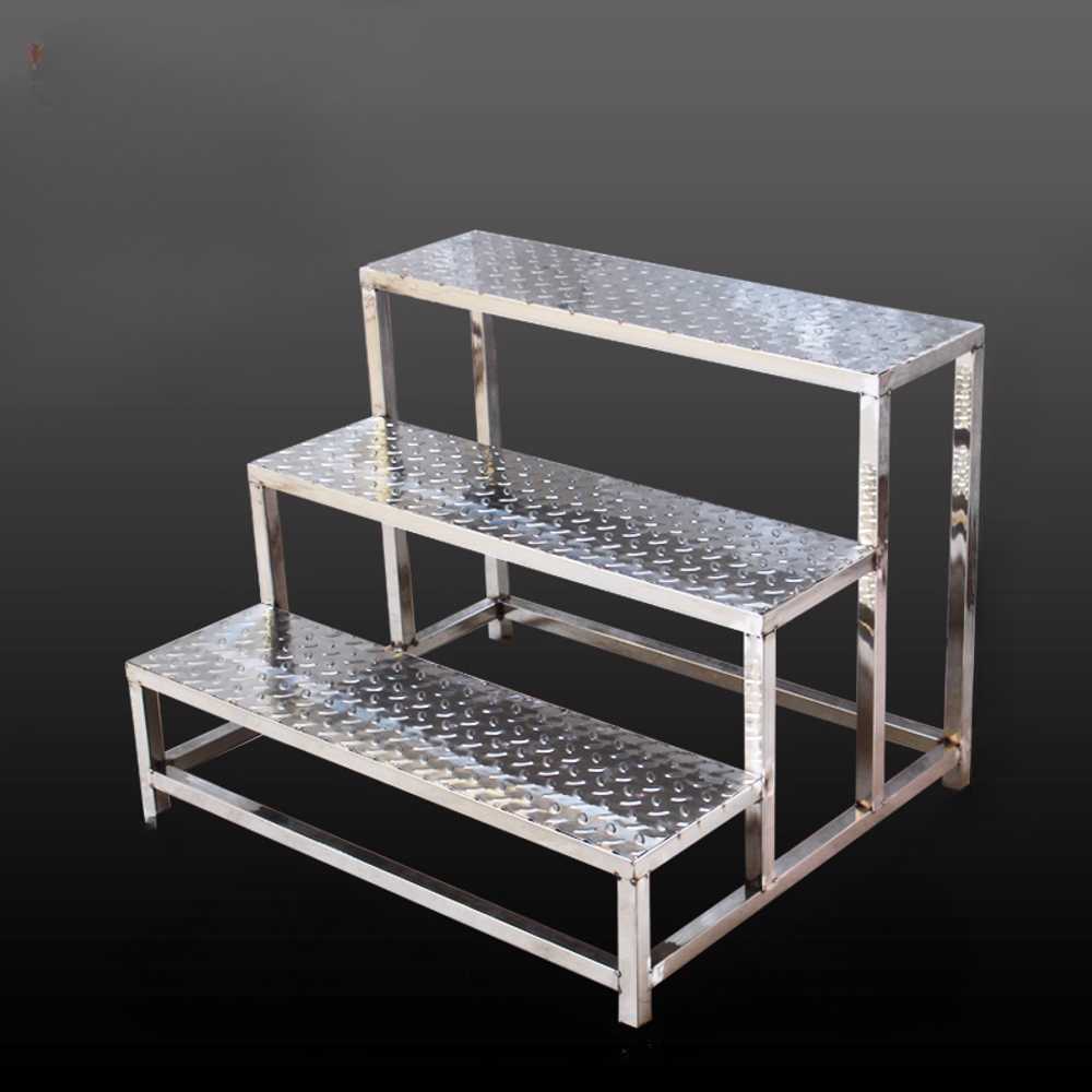 알루미늄 계단 사다리 실내외 겸용 안전 발판 창고 3단 사다리 + 60x62cm 스틸 - 상세 이미지 2