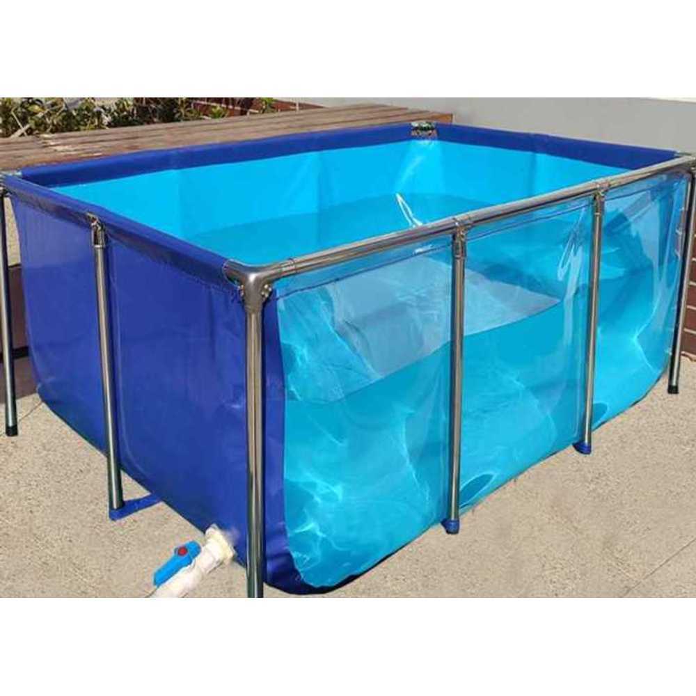 간이 어항 물고기 사육 수조 임시 설치 이동식 보관 블루+지지대 (0.71m 1.5x1.5m) - 상품 이미지