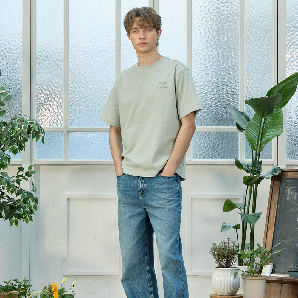 면 20수 레귤러핏 레터링 그래픽 반팔티 - 상세 이미지 3