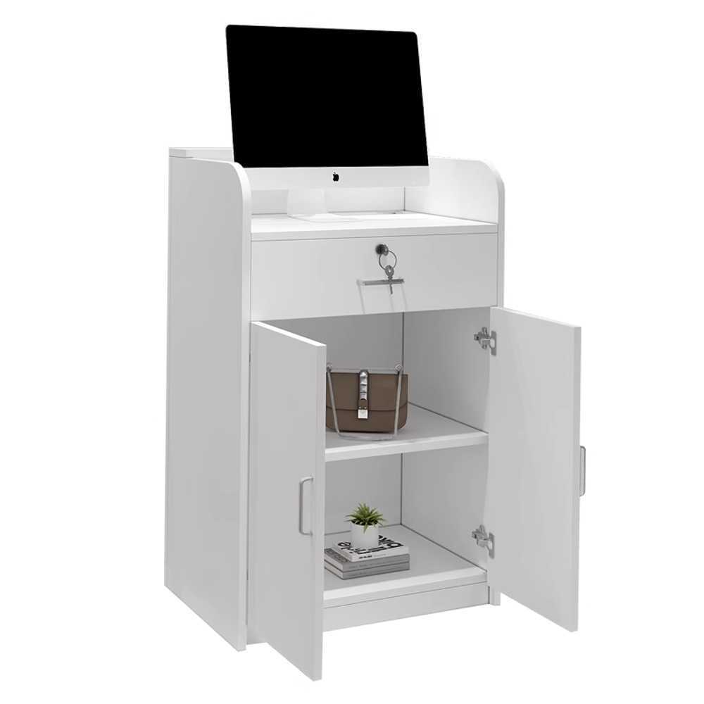 소형 계산대 카운터 음식점 조립식 인포 좁은 캐셔대 60cm - 상품 이미지