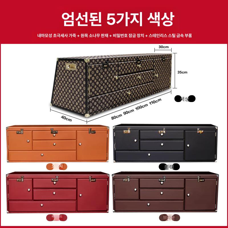 자동차트렁크 정리 수납함 트렁크 폴더접이식 세차도구 트렁크백 트렁크수납박스 폴딩형 보온 브랜드 패턴 가죽 - 상세 이미지 4